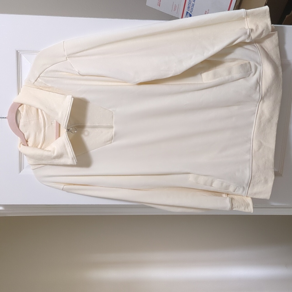 Super soft 1/4 zip sweatshirt ivory XXL